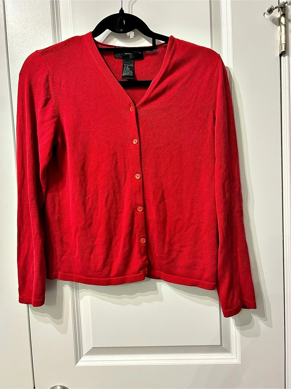 August Silk 100% Silk Red Cardigan